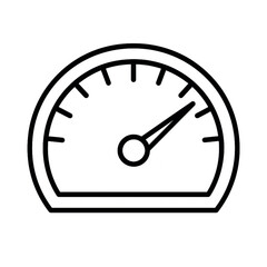 Speedometer Outline Icon Vector isolated on white background