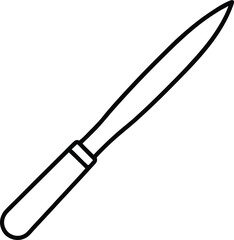 surgical scalpel icon line art vector illustration on transparent background
