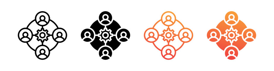 Community Multi Style Icon Set Vector 