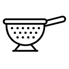 Colander Kitchen Utensil Icon Vector isolated on white background