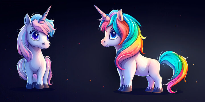 Dibujo de unicornios con espacio para texto