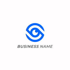 design logo creative letter S and camera lens