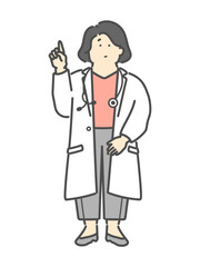 説明をする女性医師のイラスト