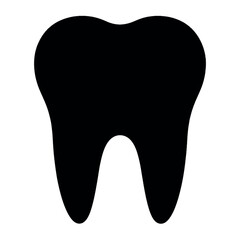 Tooth Icon Vector Silhouette icon isolated on white background