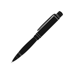 Simple black silhouette of a pen writing tool