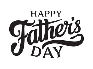 Happy Father's Day Calligraphy - Elegant Black Text Design