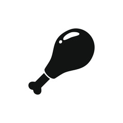 Single chicken leg icon black silhouette food image