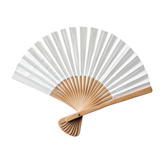 Folding fan, elegant design, isolated on white background. PNG