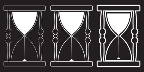 Fototapeta premium Vintage hourglass sand timer time passing concept on Transparent Background. EPS 10.