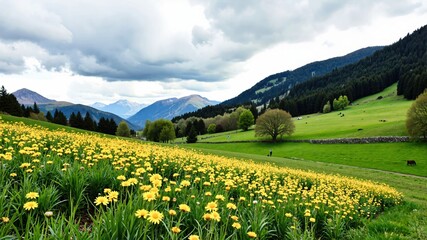 Obraz premium alpine meadow in summer