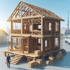 Cardboard House Experimental structure using engineered cardboar