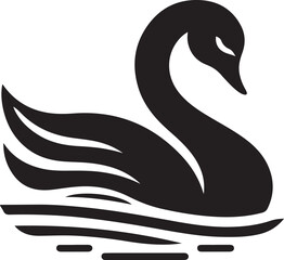 Minimalist Swan Line Art Vector
