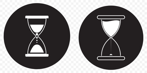 Fototapeta premium Sand watch icon set. Hourglass symbol. Waiting time concept. Vector illustration on Transparent Background. EPS 10.