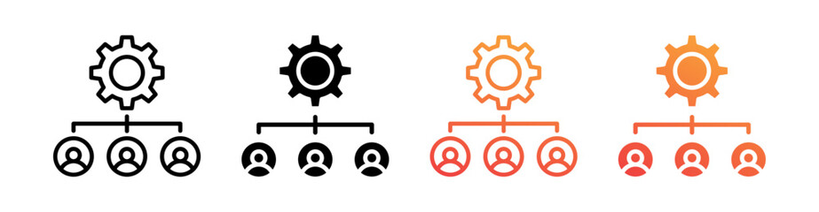 Management Multi Style Icon Set Vector 