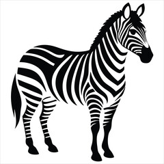 Obraz premium zebra animal silhouette vector isolated on a white background 