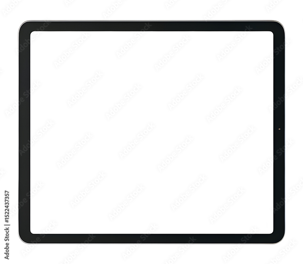 Wall mural black tablet computer mockup isolated on transparent background