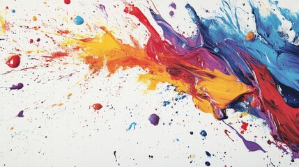 Vibrant Abstract Paint Splash with Bold Colors and Dynamic Texture
