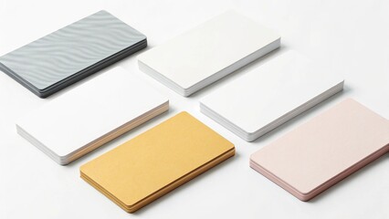 Different Style Business Card Mockups on Clean White Background for Marketing Materials