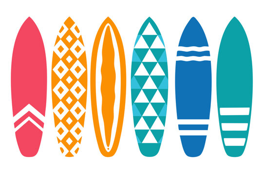 Surfing Board Summer Time Illustration
