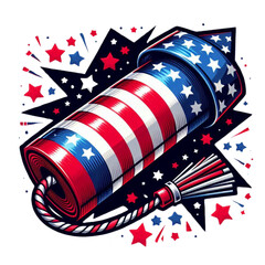 Obraz premium fourth of july fireworks. 4th July, independence day illustration.