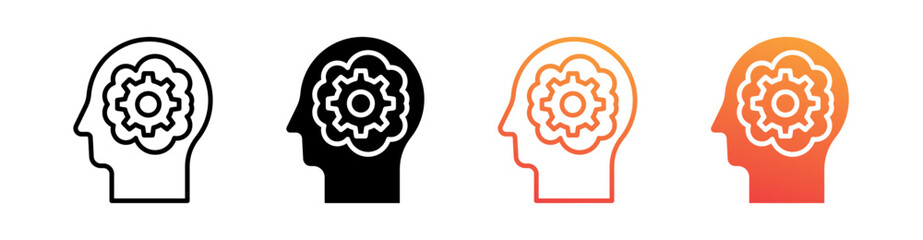 Intelligence Multi Style Icon Set Vector 