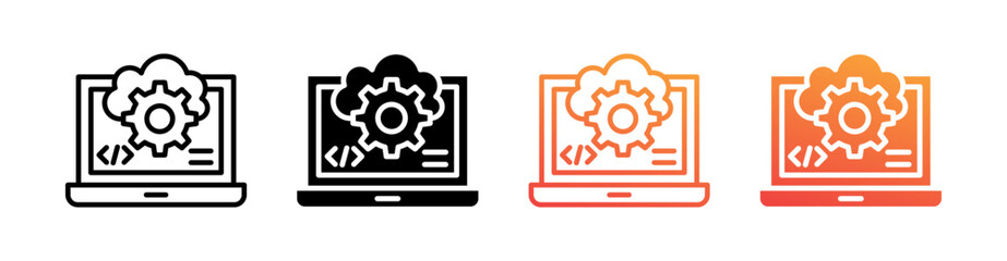 Api Multi Style Icon Set Vector 