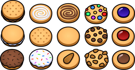 cookies biscuit vector icons