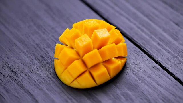 fresh mango on wooden table
