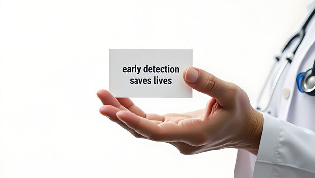 Doctor's Hand Holding Early Detection Saves Lives Card
