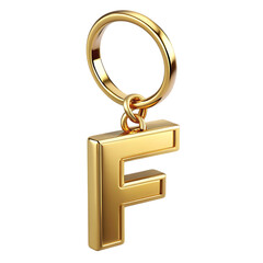 Gold Letter F Keychain: Luxury Accessory, Initial Charm