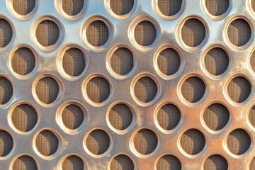 Fine Black Grid Mesh Featuring Embossed Hexagonal Shapes With a Metallic Finish Enhances Architectural Design Elements and Textures