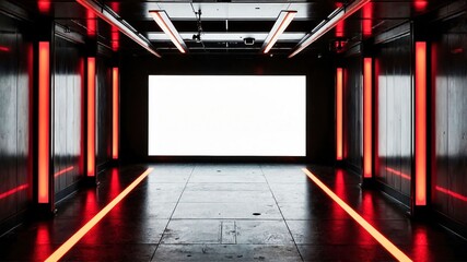 empty stage with red curtains