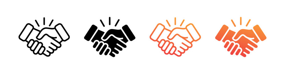 Handshake Multi Style Icon Set Vector 