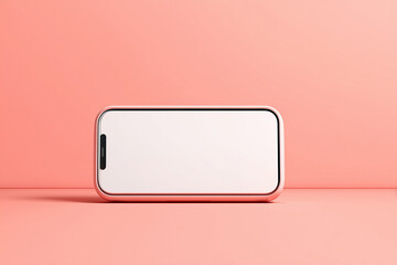 A modern smartphone, elegantly positioned against a soft, pastel-colored background, embodying simplicity, elegance, and the sleekness of contemporary technology.