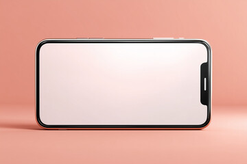 A modern smartphone with a clean, blank screen is the focal point, offering space for customization against a soft, inviting background. it could be used for mockup, showcasing design.