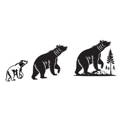 Vector Illustration California Bear Black and White Silhouette