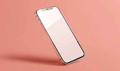 Modern Mobile Device with Sleek Design Displayed on Solid Background