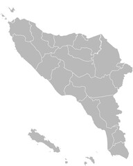 Aceh, Indonesia &ndash; administrative vector map with city and regency boundaries (Web Mercator projection, PPT-compatible & fully editable)