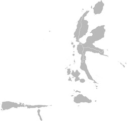 Obraz premium North Maluku (Maluku Utara), Indonesia – administrative vector map with city and regency boundaries (Web Mercator projection, PPT-compatible & fully editable)