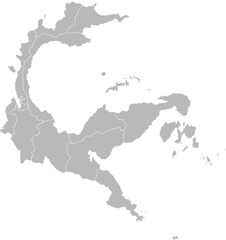 Obraz premium Central Sulawesi (Sulawesi Tengah), Indonesia – administrative vector map with city and regency boundaries (Web Mercator projection, PPT-compatible & fully editable)