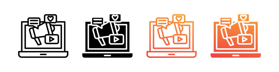 Bullhorn Multi Style Icon Set Vector 