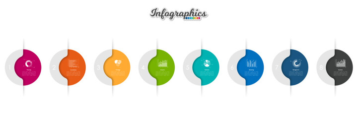 Infographic timeline template can be used for chart, diagram, web design, presentation, advertising, history