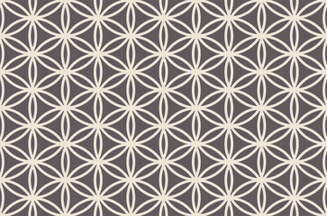 flower of life seamless pattern, geometric flowers and circles, a background for wallpaper, fabric, web design, wrapping paper, and decorative texture.