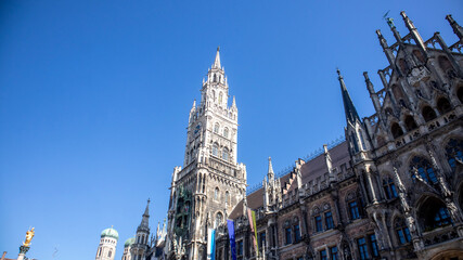 Naklejka premium Munich New Town Hall, Marienplatz, Germany