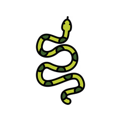 rattlesnake color flat icon for digital and print projects. North american animals.