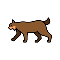 bobcat color flat icon for digital and print projects. North american animals.