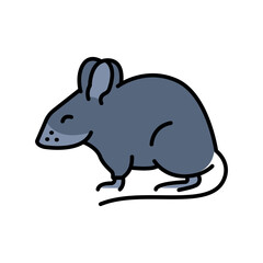 deer mouse color flat icon for digital and print projects. North american animals.
