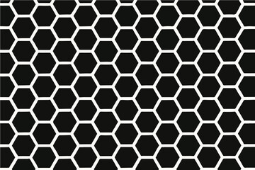 Abstract  black and white Hexagon Pattern Background.