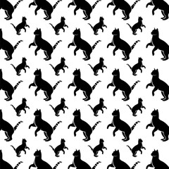 Black and white cat pattern vector