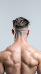 Naklejka premium A man with a shaved head and a shaved back